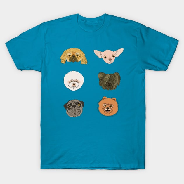 6 Round Dogs T-Shirt by Dori Durbin